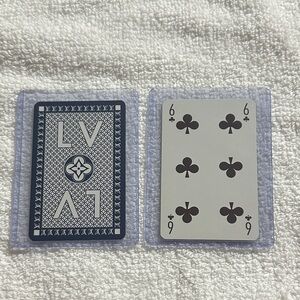Louis Vuitton blue playing card 6 of clubs with COA